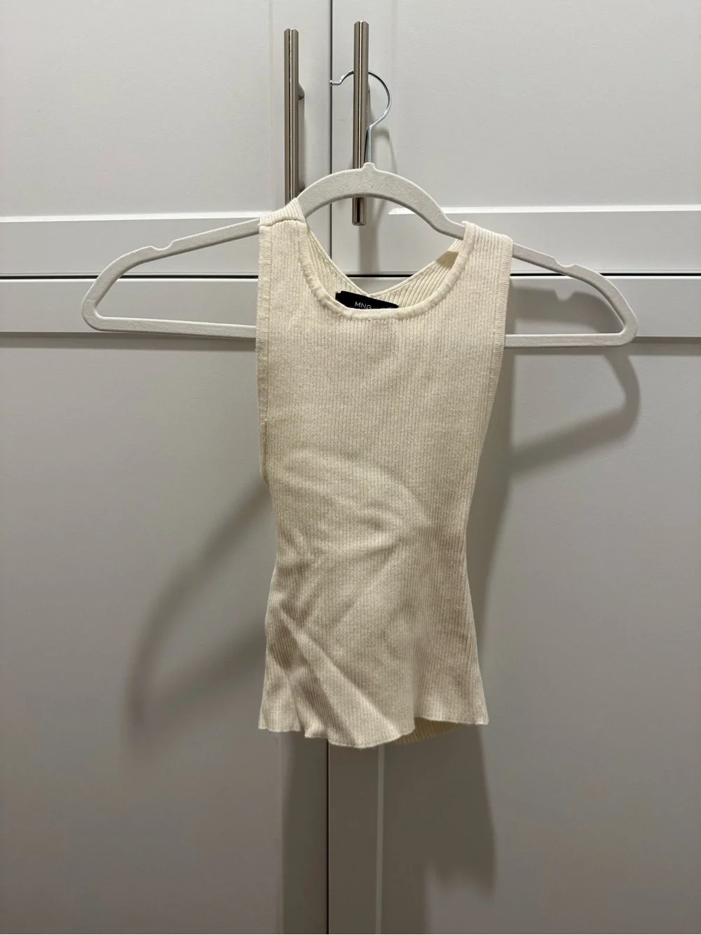 Mango Cream Ribbed Halter Crop Tank - Picture 3 of 5